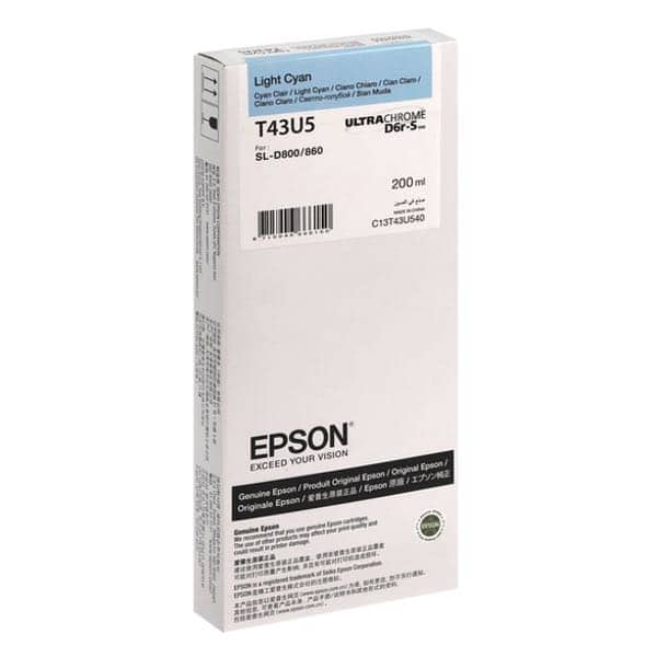 Epson T43U5 Ink Light Ciano per SL-D800 C13T43U540 Epson T43U5 Ink Light Ciano per SL-D800 C13T43U540